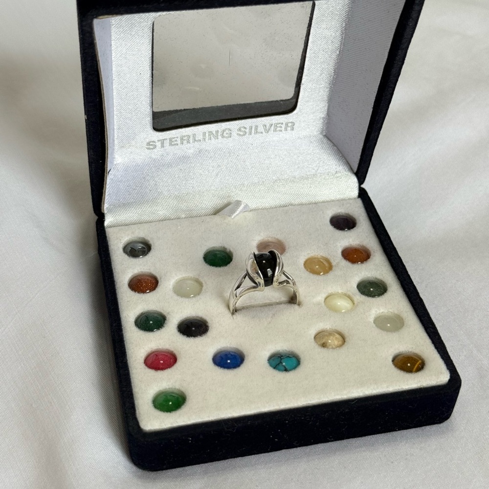 925 Sterling Silver Vintage Ring with Interchangeable Stones - Picture 5 of 5
